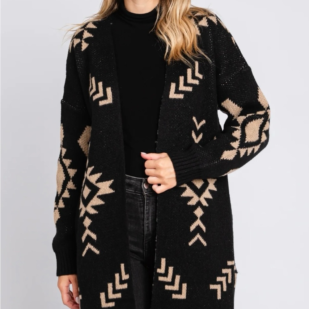 Black and Tan Cardigan - Picture 4 of 6